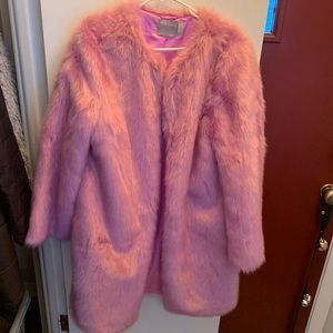 ASOS pink fur coat